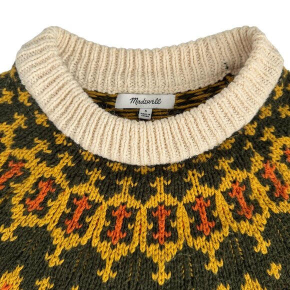 Madewell Fair Isle Sweater Small Wool Alpaca Blend Cozy Winter Knit S - Picture 4 of 9